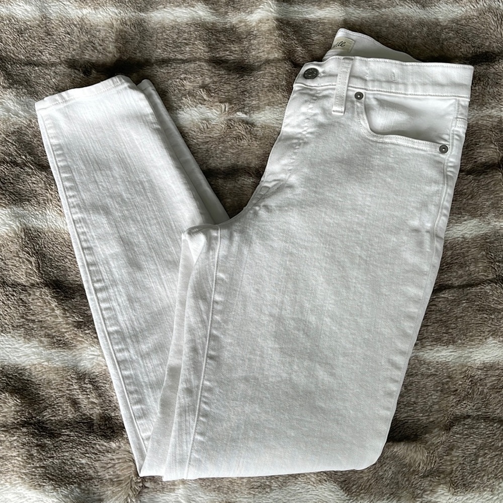 Madewell 9” Rise Skinny White Jeans Size 28